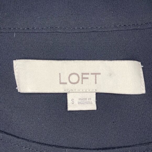 Loft Black Long Sleeve Blouse with Side Ties size Small - Picture 6 of 11